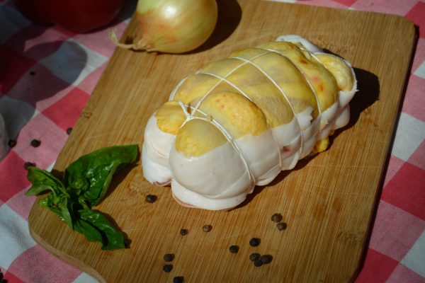 Rôti de poulet farci aux marrons